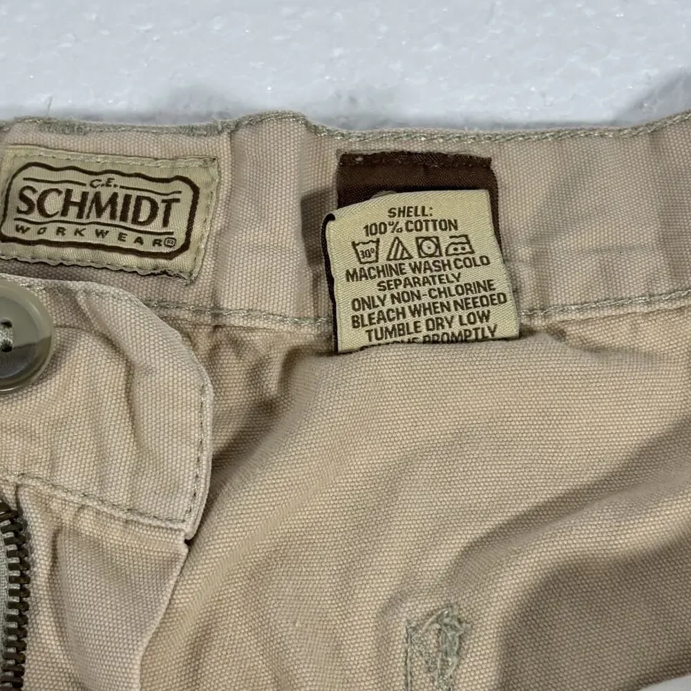 Men's C.E. SCHMIDT Workwear Solid Beige Cargo‎ Cotton Shorts Size 38